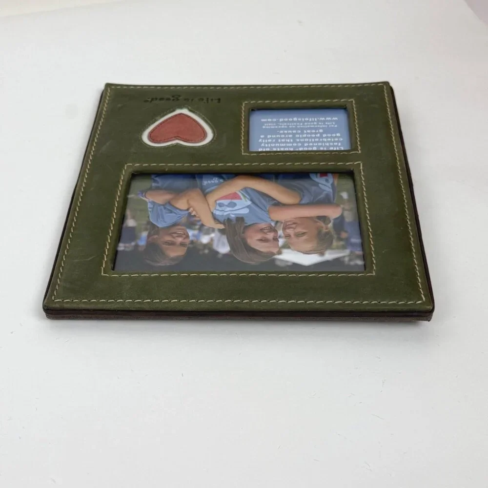 Life is Good Photo Frame Holds 2 Photos Green Square